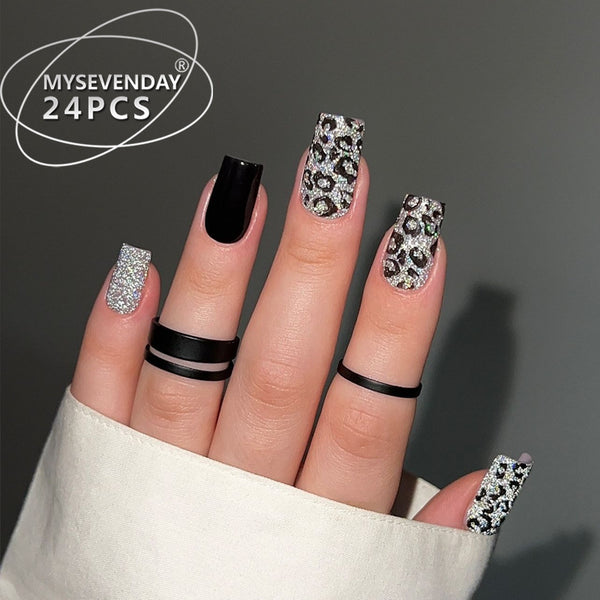 12 Sizes-24 Pcs Press On Nails BZ1417