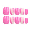 Glossy Pink Short Square Press on Nails