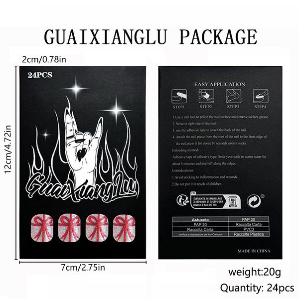 12 Sizes-24 Pcs Press On Nails C660