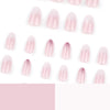 Glossy Medium Oval Pink Press on Nails