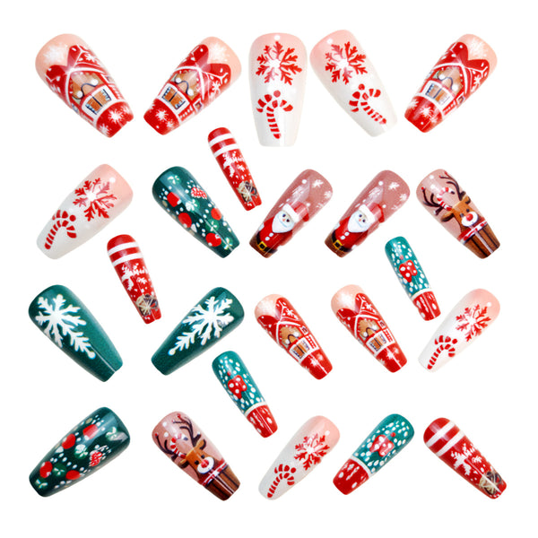 12 Sizes-24 Pcs Press On Nails Y1293