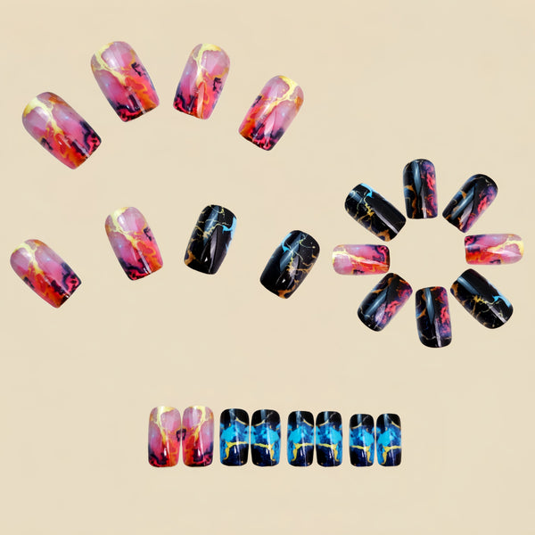 12 Sizes-24 Pcs Press On Nails Y1469