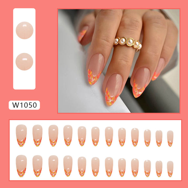 12 Sizes-24 Pcs Press On Nails W1050