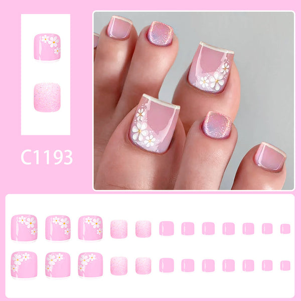 12 Sizes-24 Pcs Press On Nails C1193