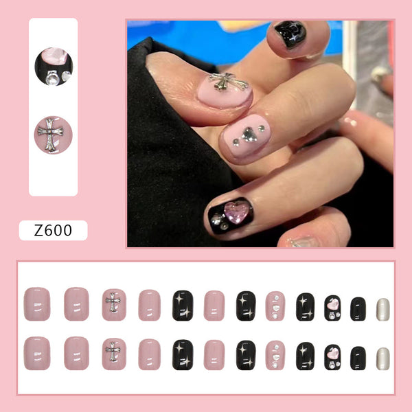 12 Sizes-24 Pcs Press On Nails Z600