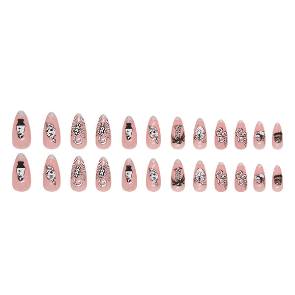 12 Sizes-24 Pcs Press On Nails W717