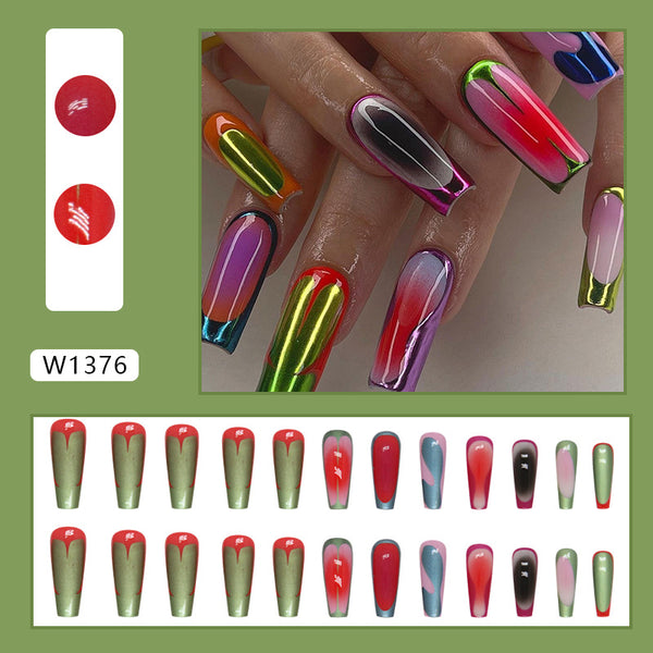 12 Sizes-24 Pcs Press On Nails W1376