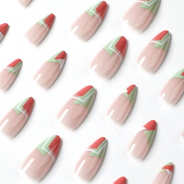 12 Sizes-24 Pcs Press On Nails JP1849