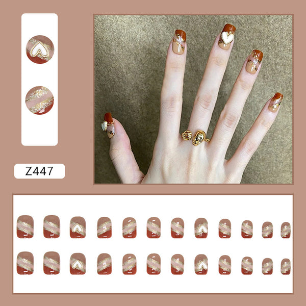12 Sizes-24 Pcs Press On Nails Z447