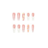 French Glossy Long Ombre Pink Square Press on Nails