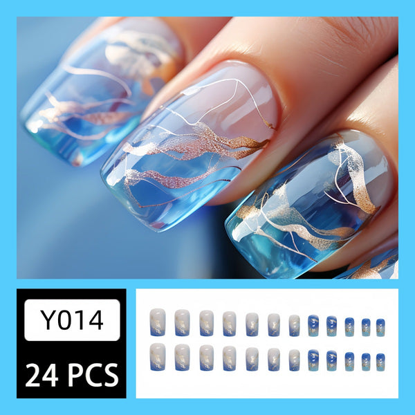 12 Sizes-24 Pcs Press On Nails Y014
