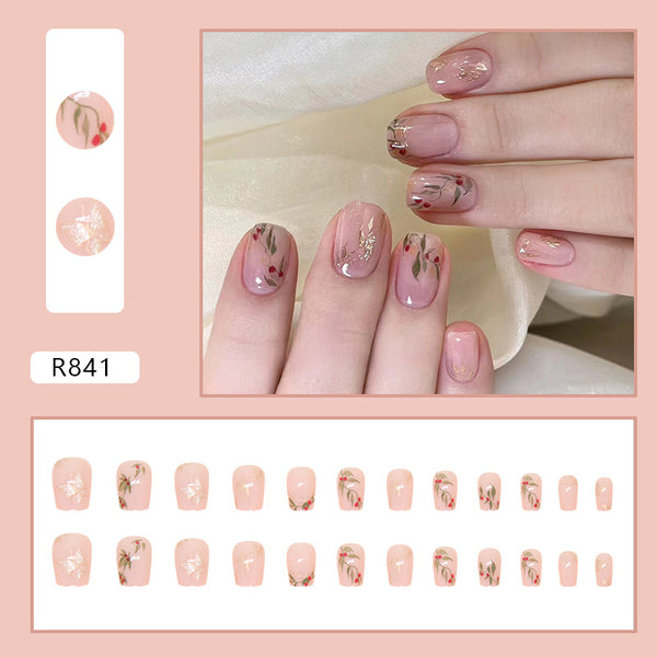 12 Sizes-24 Pcs Press On Nails R841