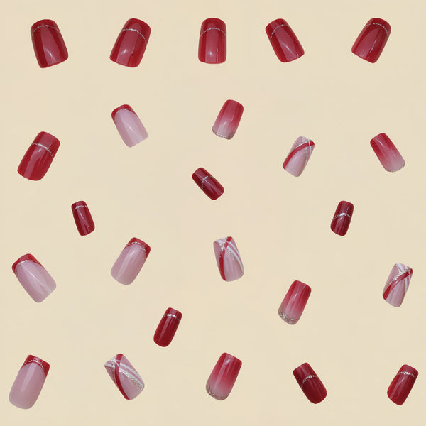 12 Sizes-24 Pcs Press On Nails Y030