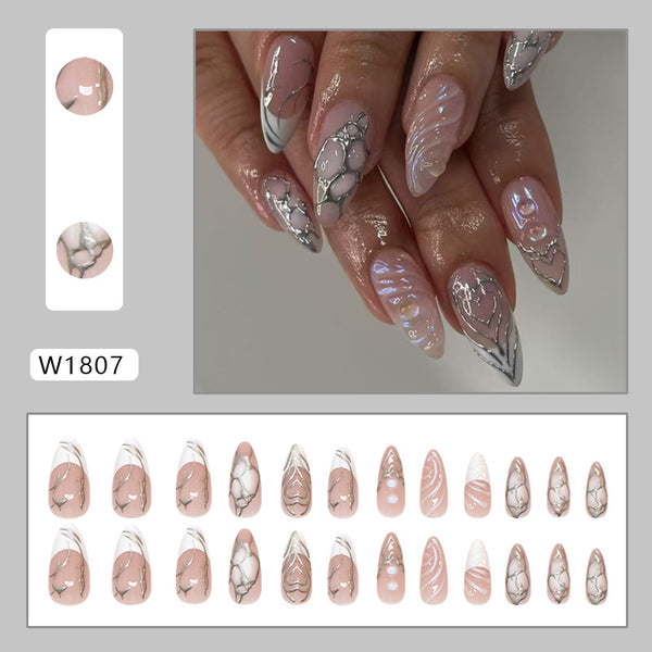 12 Sizes-24 Pcs Press On Nails W1807