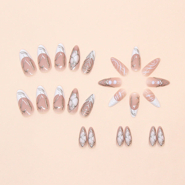 12 Sizes-24 Pcs Press On Nails W1807