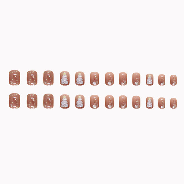 12 Sizes-24 Pcs Press On Nails R830