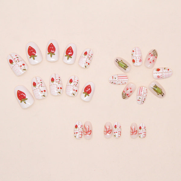12 Sizes-24 Pcs Press On Nails W1968