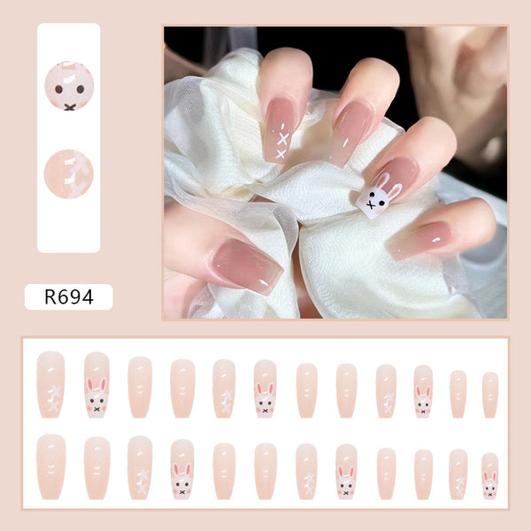 12 Sizes-24 Pcs Press On Nails R694
