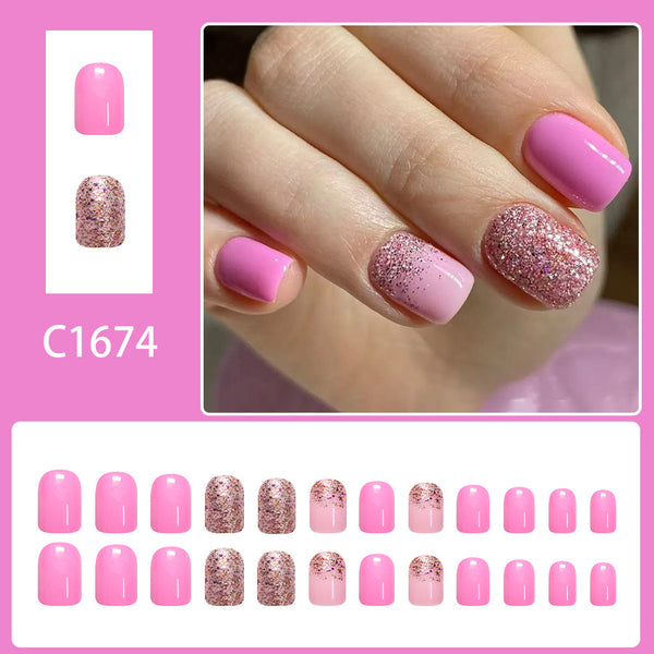 12 Sizes-24 Pcs Press On Nails C1674