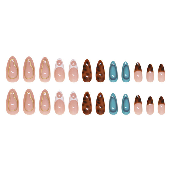 12 Sizes-24 Pcs Press On Nails W1734