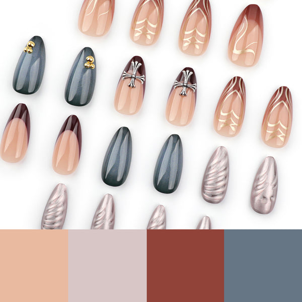 12 Sizes-24 Pcs Press On Nails JP3533