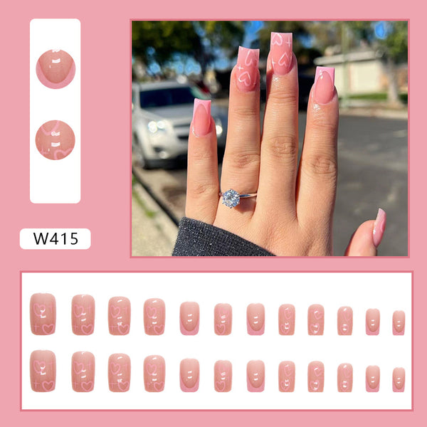 12 Sizes-24 Pcs Press On Nails W415