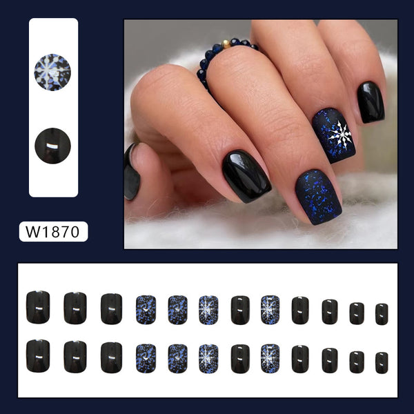 12 Sizes-24 Pcs Press On Nails W1870