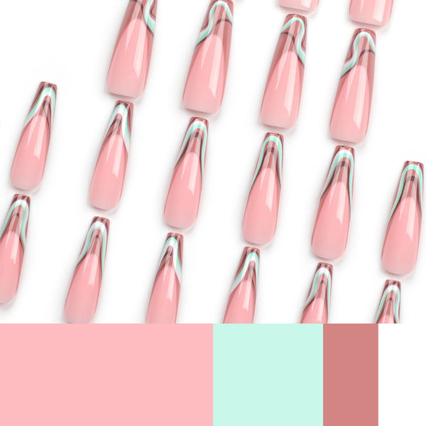 12 Sizes-24 Pcs Press On Nails JP3073