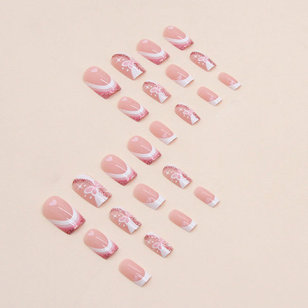 12 Sizes-24 Pcs Press On Nails W536