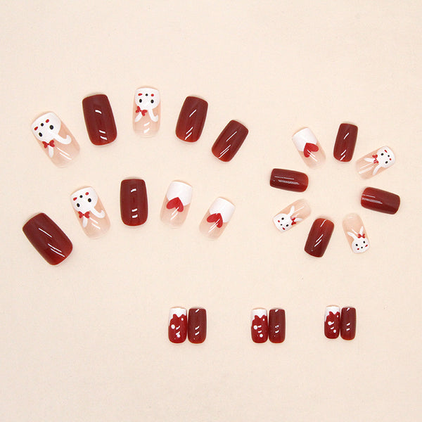12 Sizes-24 Pcs Press On Nails R703