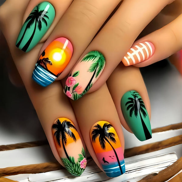 12 Sizes-24 Pcs Press On Nails Y956