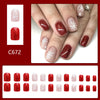 12 Sizes-24 Pcs Press On Nails C672