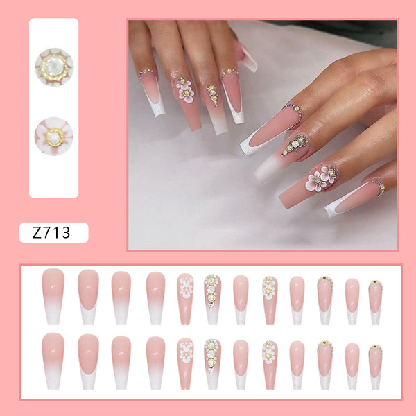 12 Sizes-24 Pcs Press On Nails Z713