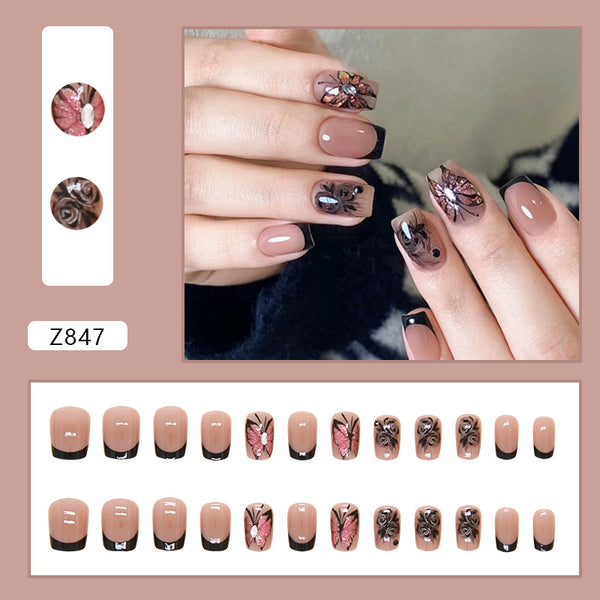 12 Sizes-24 Pcs Press On Nails Z847