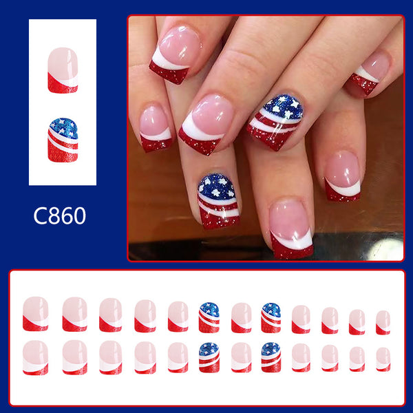 12 Sizes-24 Pcs Press On Nails C860