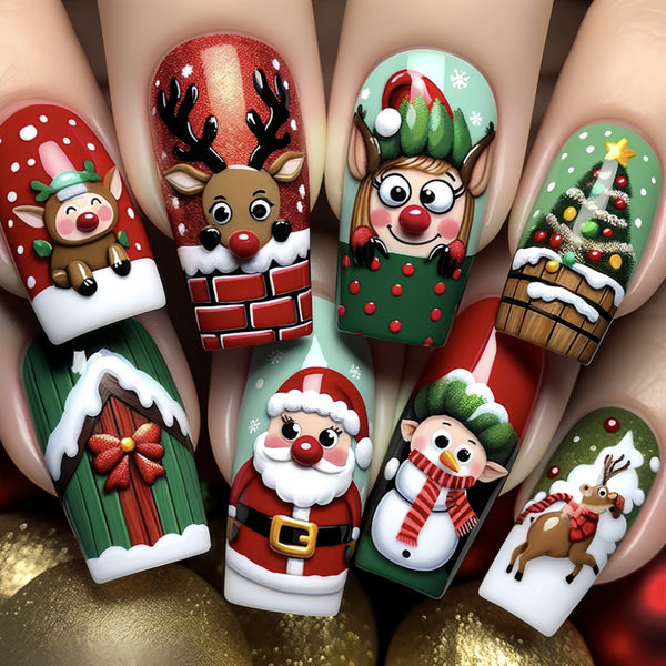 12 Sizes-24 Pcs Press On Nails Y226