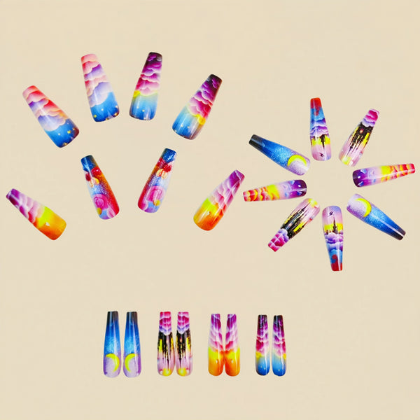 12 Sizes-24 Pcs Press On Nails Y774