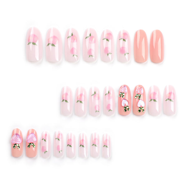 12 Sizes-24 Pcs Press On Nails JP3016