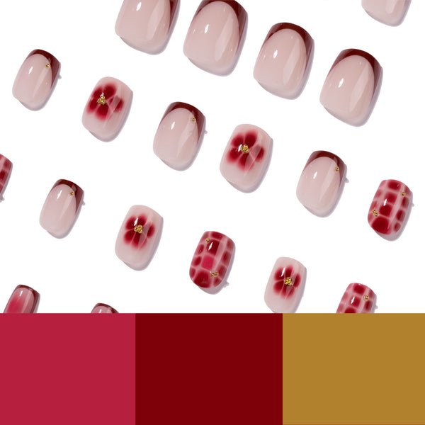 12 Sizes-24 Pcs Press On Nails JP4405