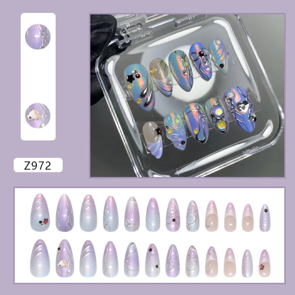 12 Sizes-24 Pcs Press On Nails Z972