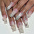 Glossy Long Ombre Pink Square Press on Nails