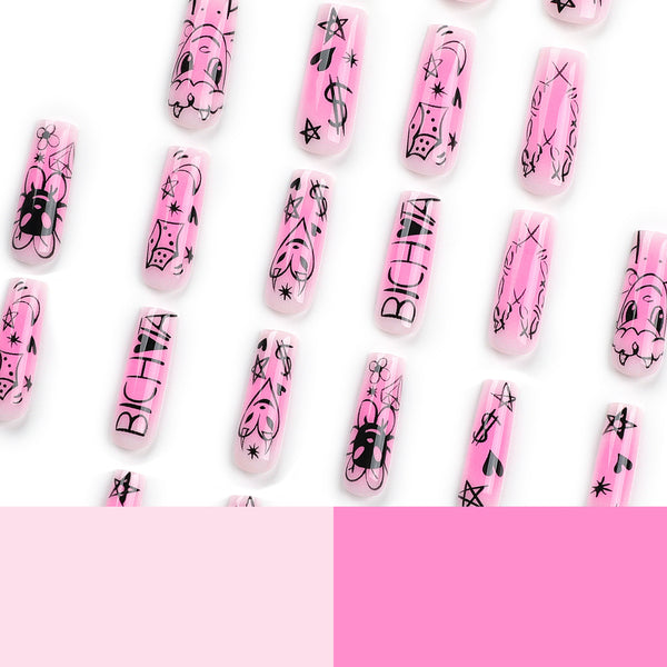 12 Sizes-24 Pcs Press On Nails JP3052
