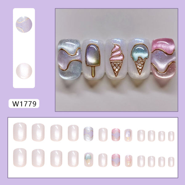 12 Sizes-24 Pcs Press On Nails W1779