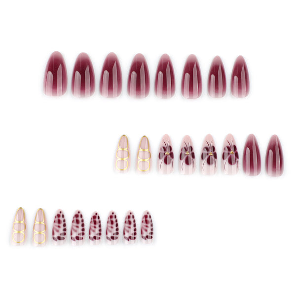 12 Sizes-24 Pcs Press On Nails JP3777