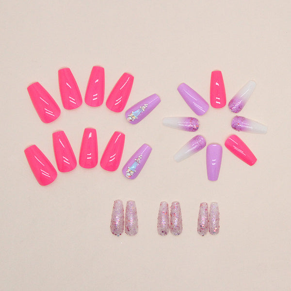 12 Sizes-24 Pcs Press On Nails Z726