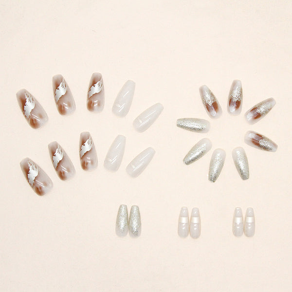 12 Sizes-24 Pcs Press On Nails R707