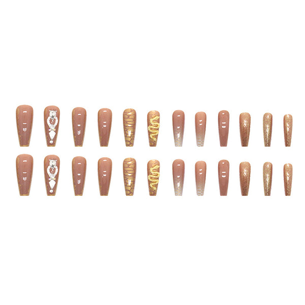 12 Sizes-24 Pcs Press On Nails Z510