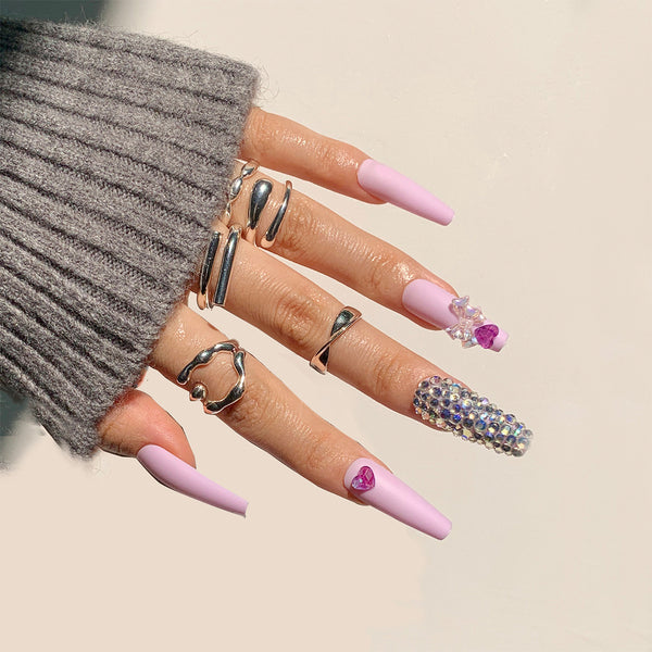 12 Sizes-24 Pcs Press On Nails JP1308