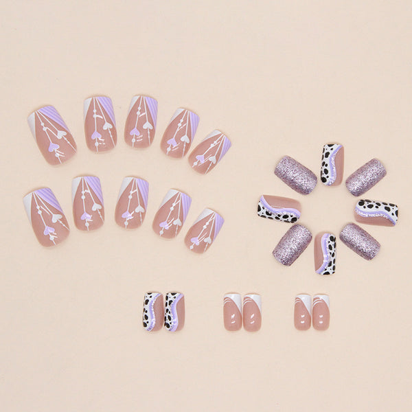 12 Sizes-24 Pcs Press On Nails W614