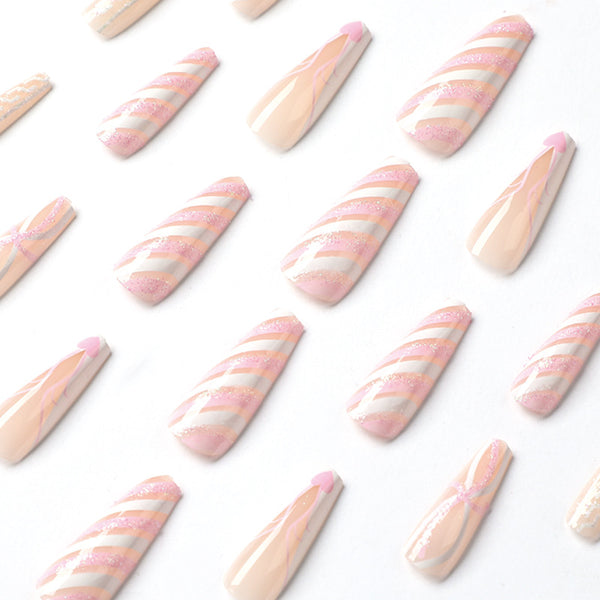 12 Sizes-24 Pcs Press On Nails JP1909
